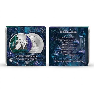 Moneda de Plata Panda - Efecto Camaleónico 2026 30 g caja